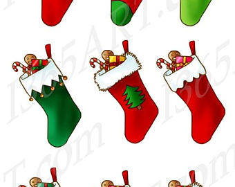 340x270 Stocking Clip Art Etsy