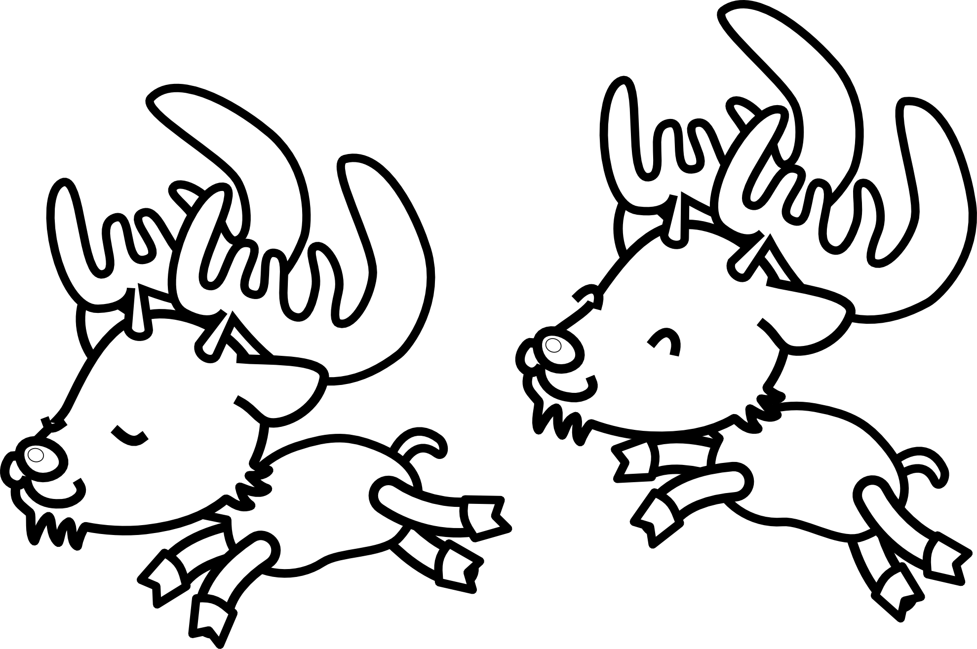 1979x1315 Christmas Clipart Black And White Reindeer