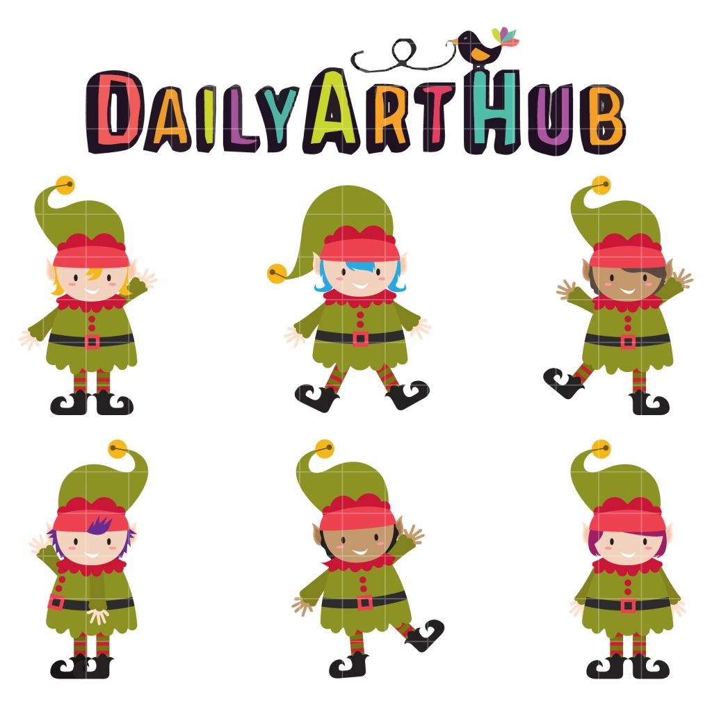 1024x1024 Christmas ~ Christmas Elf Clip Art Set Daily Hub Free Everyday