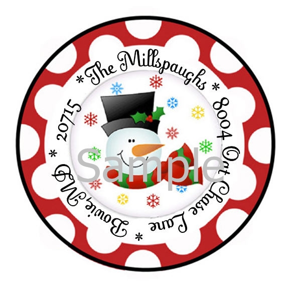 564x560 Christmas Holiday Snowman With Red Border