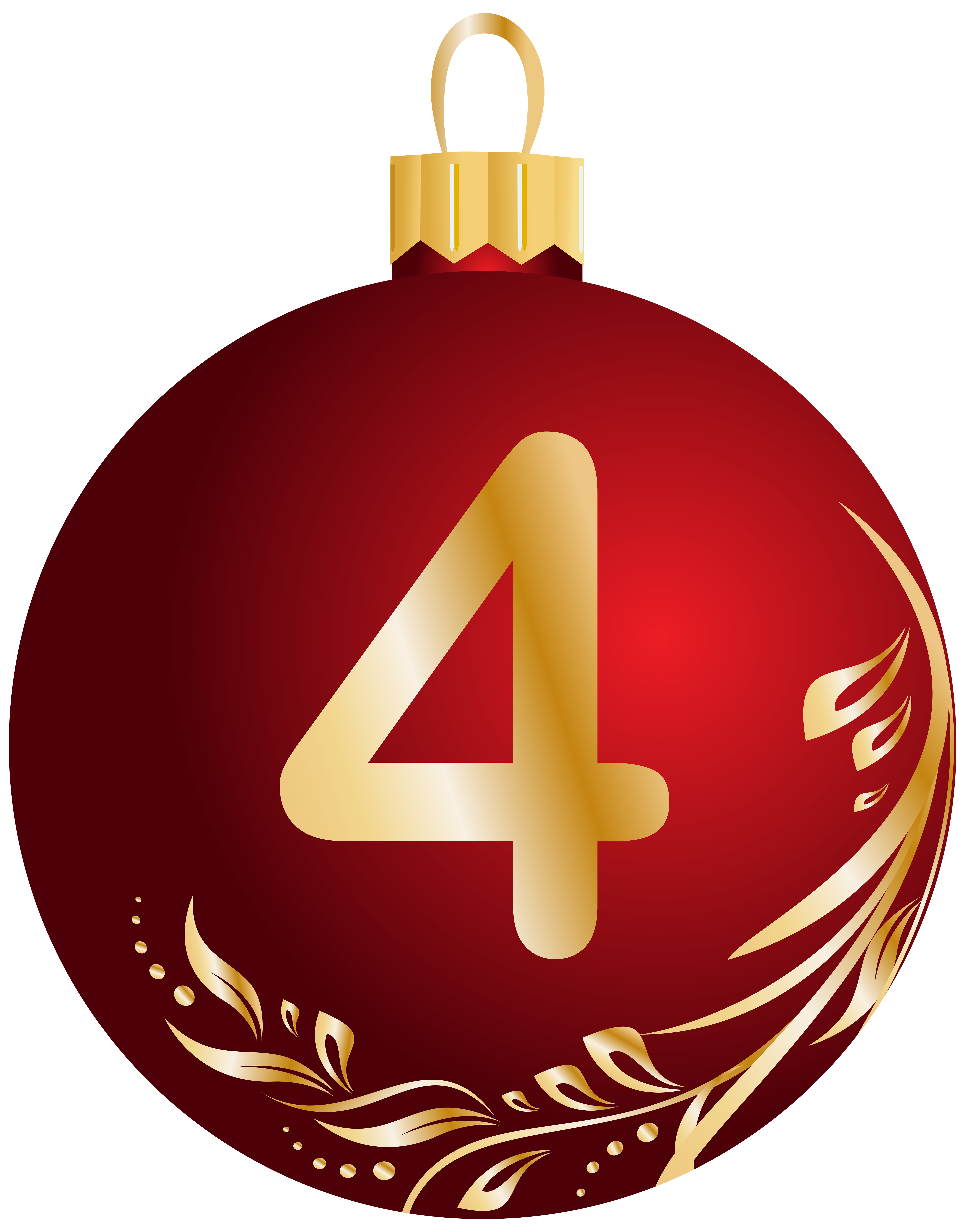 5504x7000 Christmas Ball Number Four Transparent Png Clip Art Image