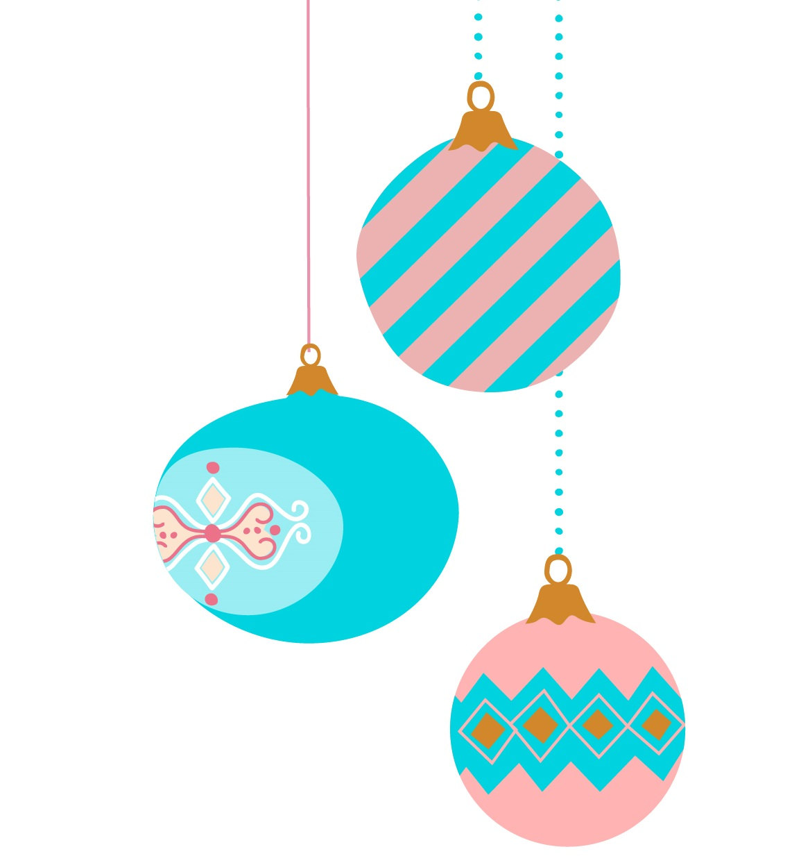 1155x1233 9 Vintage Christmas Ornament Clip Art Pastel Color Retro