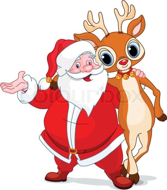 Christmas Clipart Santa And Reindeer