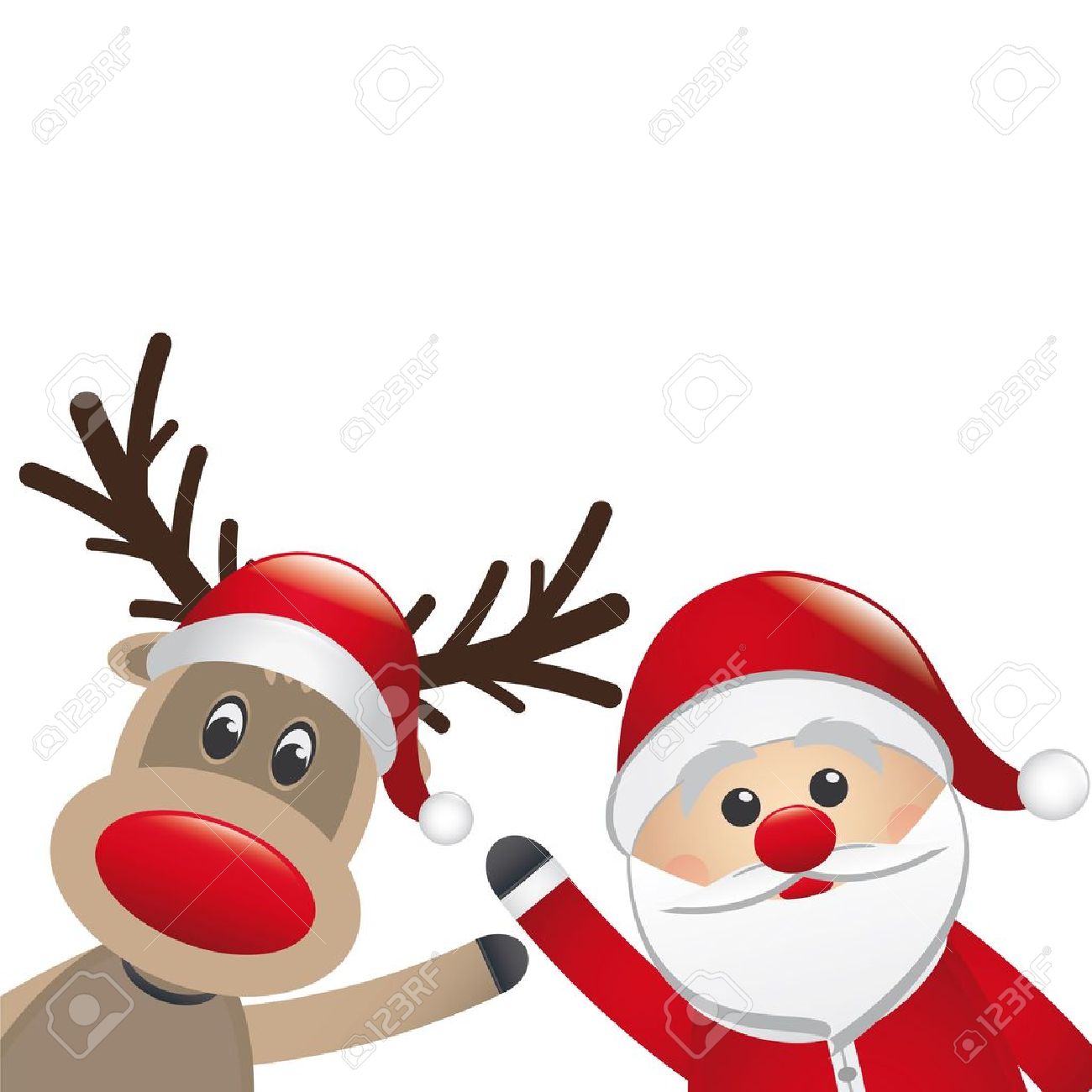 1300x1300 Santa And Reindeer Free Clipart