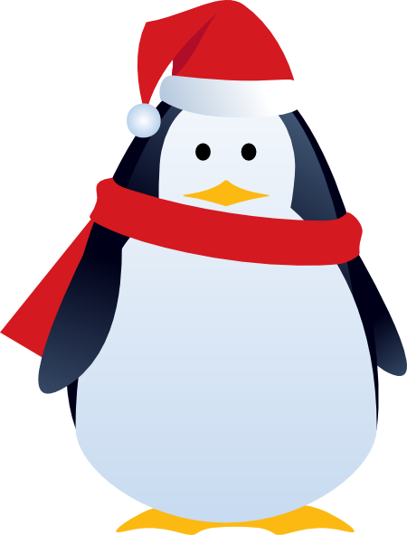 450x592 Cute Christmas Penguin Clipart