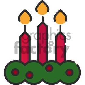 300x300 Royalty Free Christmas Candles Vector Icon 403987 Vector Clip Art