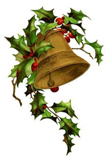 220x330 Free Clipart Vintage Christmas Bells, Holly, Mistletoe