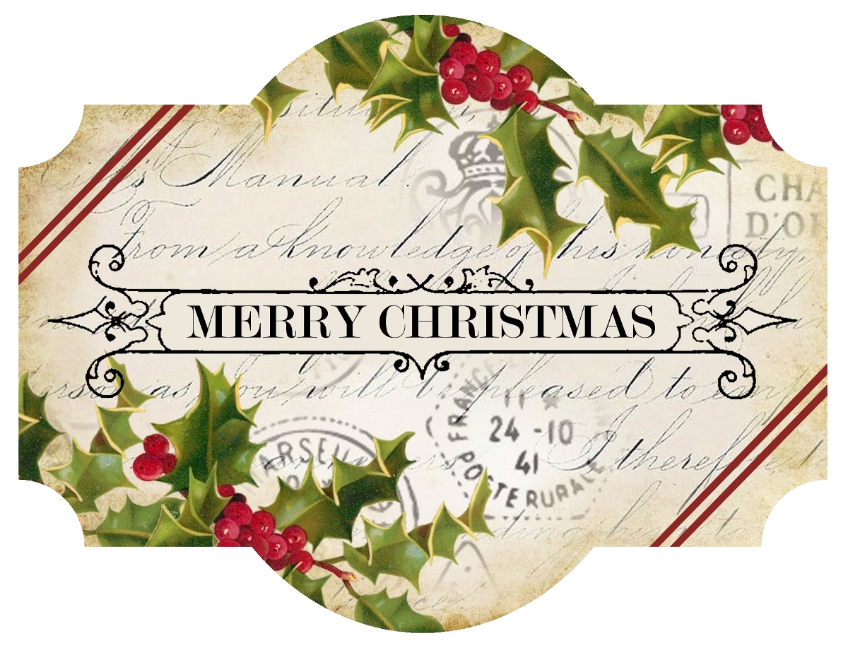 1200x917 Victorian Merry Christmas Clip Art