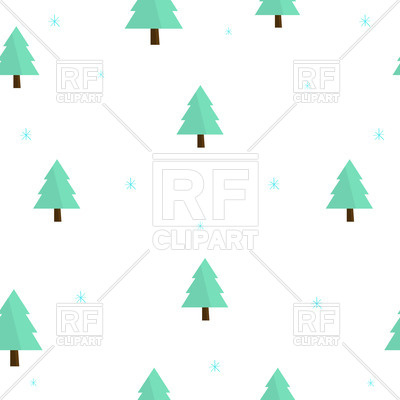 400x400 Seamless Christmas Wallpaper With Cartoon Fir Tree Royalty Free