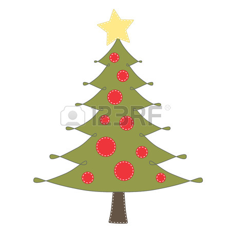 450x450 Christmas Tree Clip Art With Banner Or Bunting On Transparent