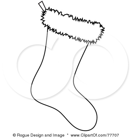 450x470 Christmas Stocking Outline Clipart