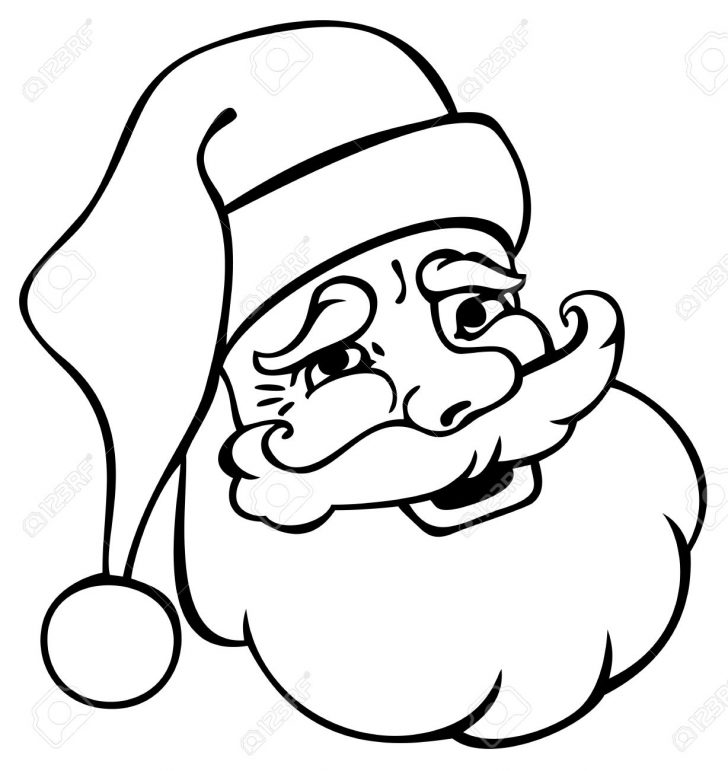 728x771 Beard And Mustache Santa Claus Coloring Page Share Clipart Outline