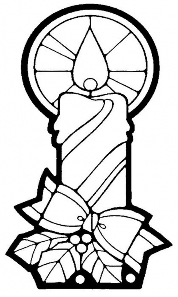 614x1024 Christmas Candle Coloring Page Printable Christmas Coloring