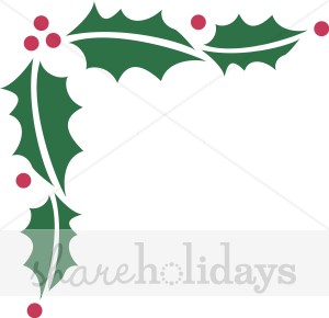 300x290 Classic Holly Christmas Page Corner Christmas Borders