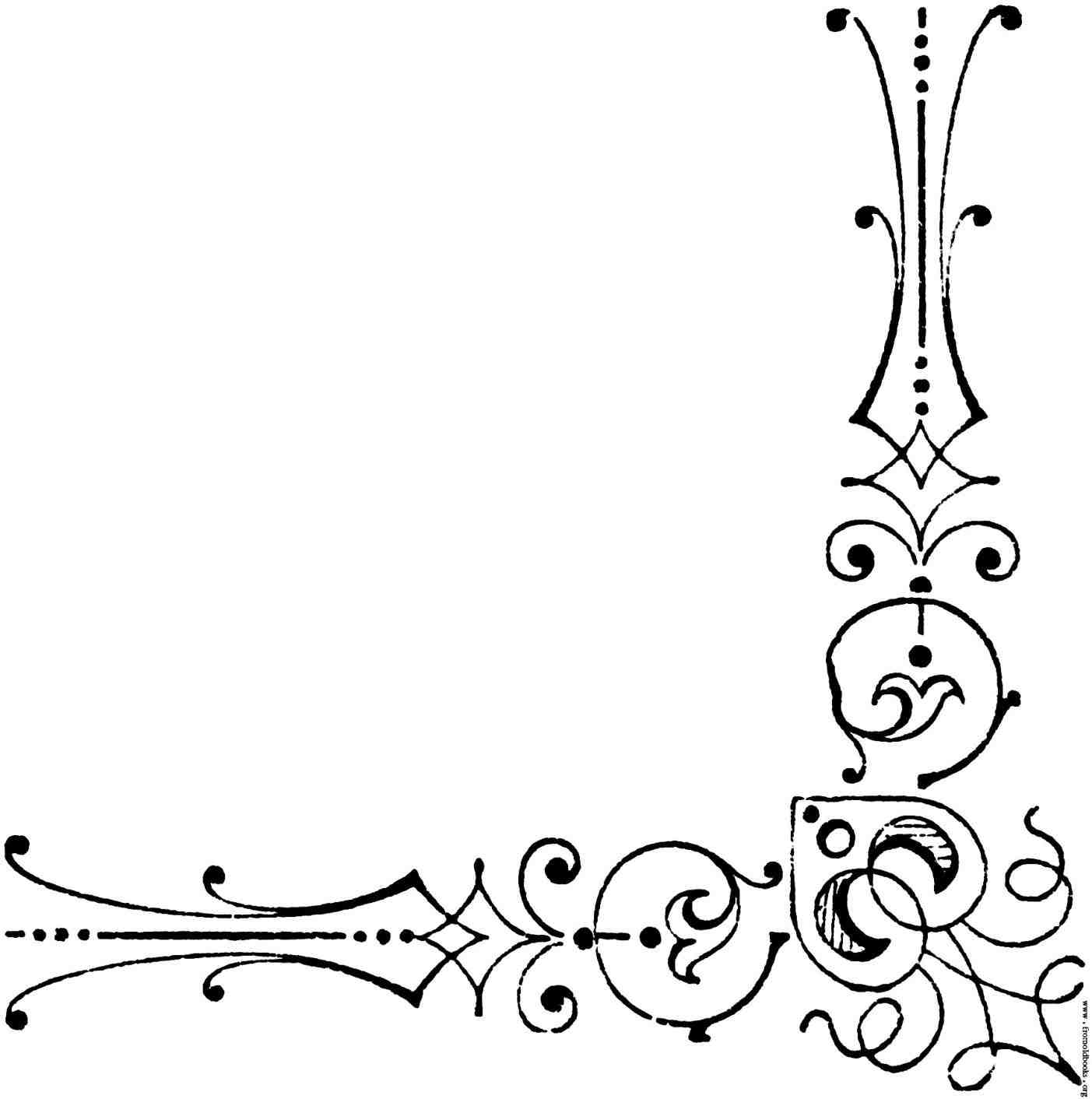 1403x1412 Christmas Corner Border Clip Art