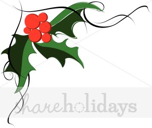 300x252 Holly Leaf Border Clip Art