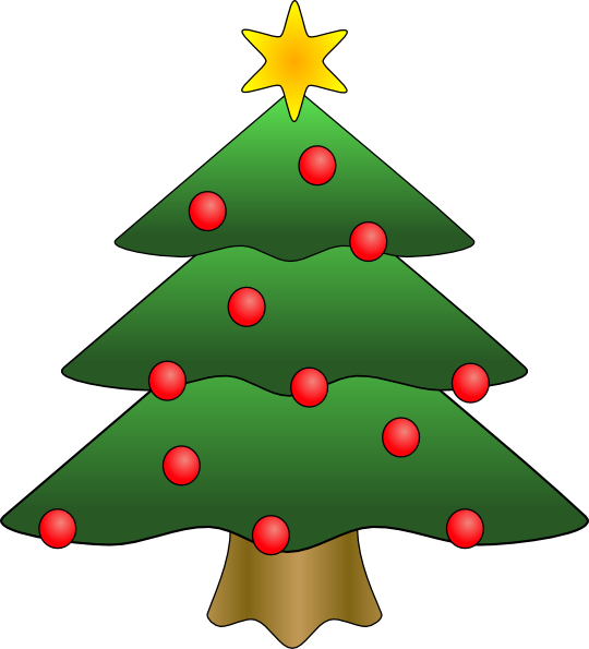540x595 Christmas Day Clipart Decorated Christmas Tree Clip
