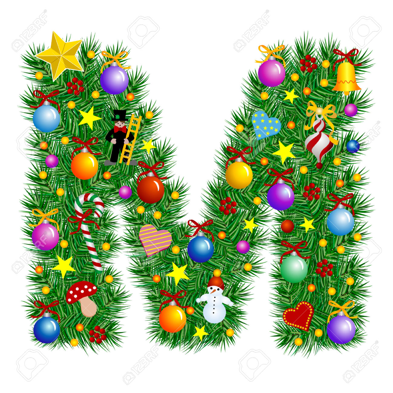 1300x1300 Letter Christmas Tree Decorations