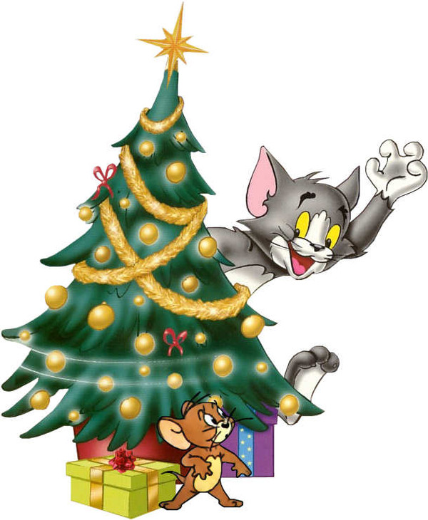 600x730 Christmas Tree With Tom And Jerry Clip Art Clip Art