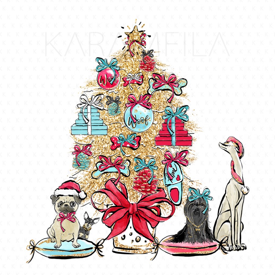 900x900 Christmas Pets Clipart