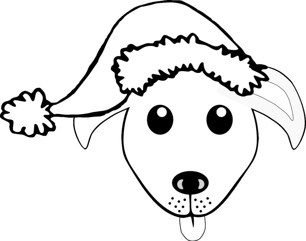 1048x826 Black And White Christmas Dog Clipart, Free Black And White