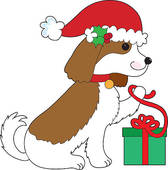 168x170 Dog Christmas Clip Art Stock Illustrations