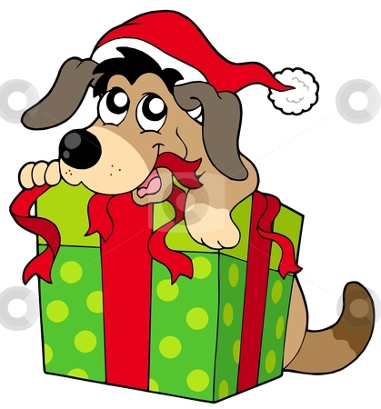 419x450 Cartoon Christmas Dog Clipart
