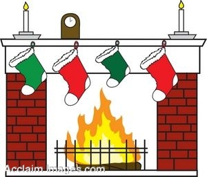 300x256 Clipart Of A Fireplace At Christmas