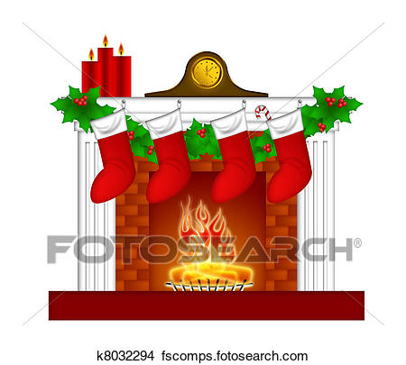 450x405 Drawings Of Fireplace Christmas Decoration Wth Stockings