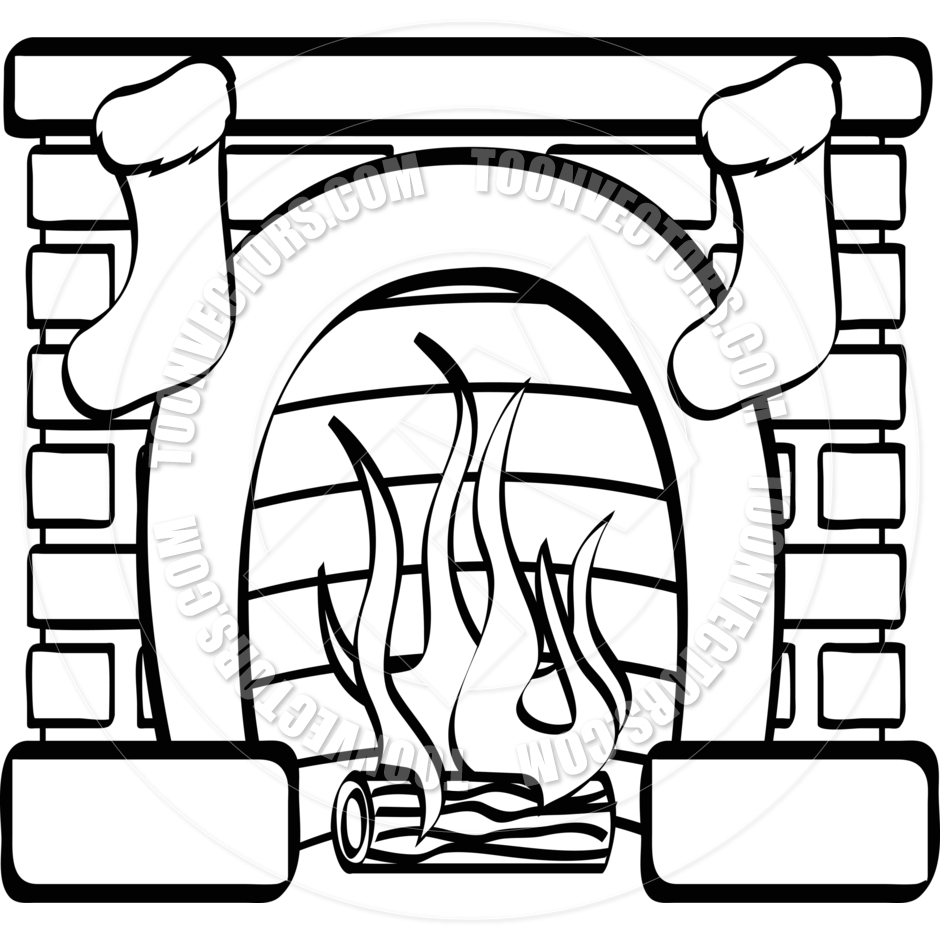 940x940 Fireplace Clipart Cartoon