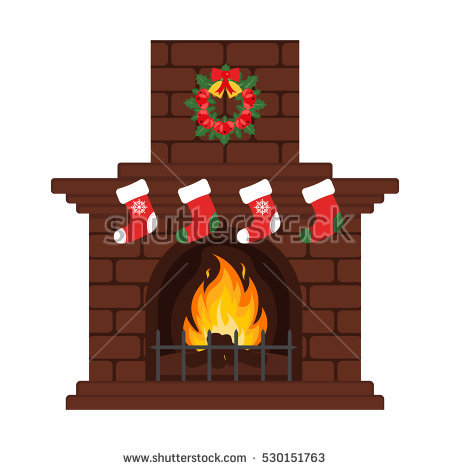 450x470 Fireplace Clipart Xmas