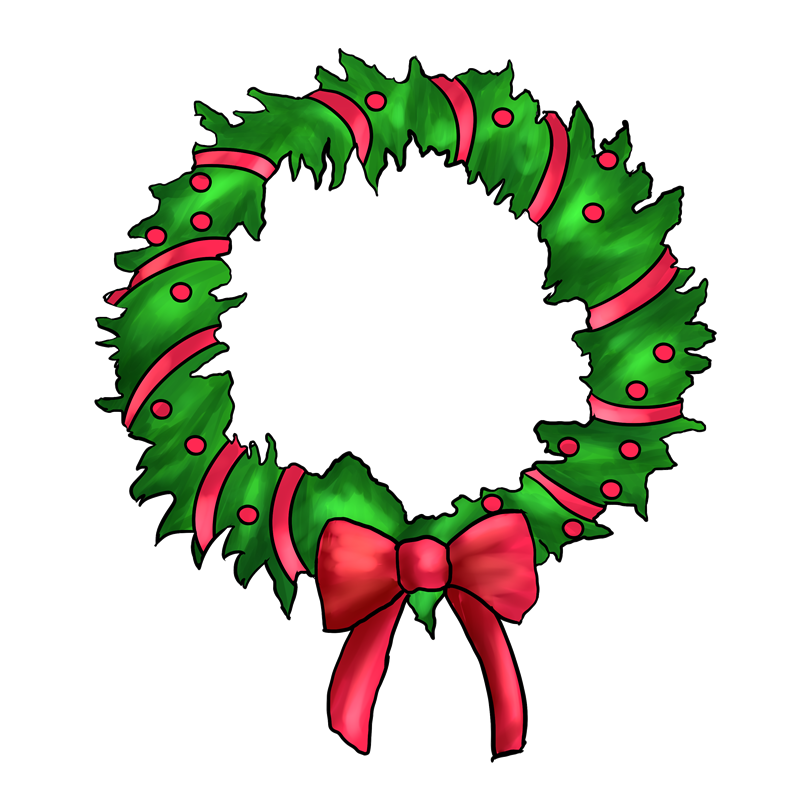 800x800 Clipart + Christmas Wreath + Frame