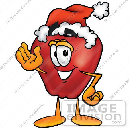 450x450 Clip Art Graphic Of A Red Apple Cartoon Character Wearing A Santa