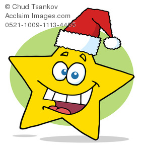 284x300 Clipart Illustration Of A Christmas Star Wearing A Santa Hat Smiling