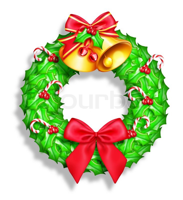 733x800 Whimsical Cartoon Christmas Wreath Stock Photo Colourbox