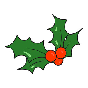 300x300 Freehand Drawn Cartoon Christmas Holly Royalty Free Stock Image