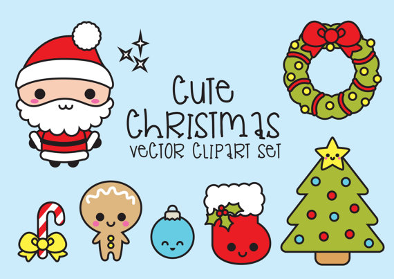 570x403 Premium Vector Clipart Kawaii Christmas Cute Chrismas