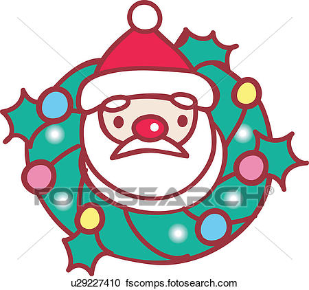 450x422 Clipart Of Christmas Wreath, X Mas, Wreath, Santa, Santa Clause