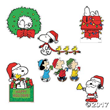 355x355 Peanuts Christmas Cut Outs Large Wall Decorations