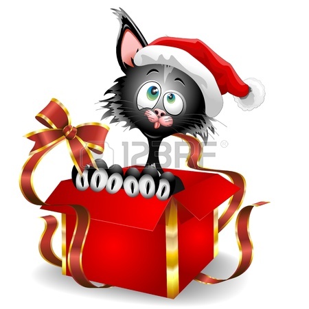 450x450 Cat And Mouse Cartoon Funny Christmas Santa Claus Royalty Free