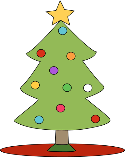 400x500 Christmas Tree On Red Tree Skirt Clip Art
