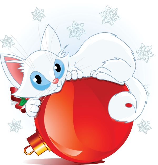 600x628 Christmas Clipart Cat Collection