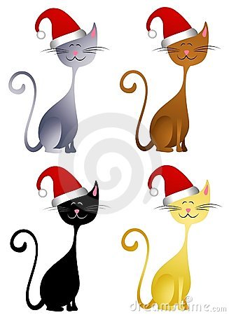 327x450 Christmas Cats Clip Art Clip Art Illustration Featuring Cute