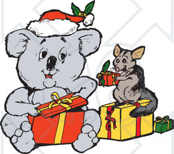 250x222 Christmas Koala Clipart