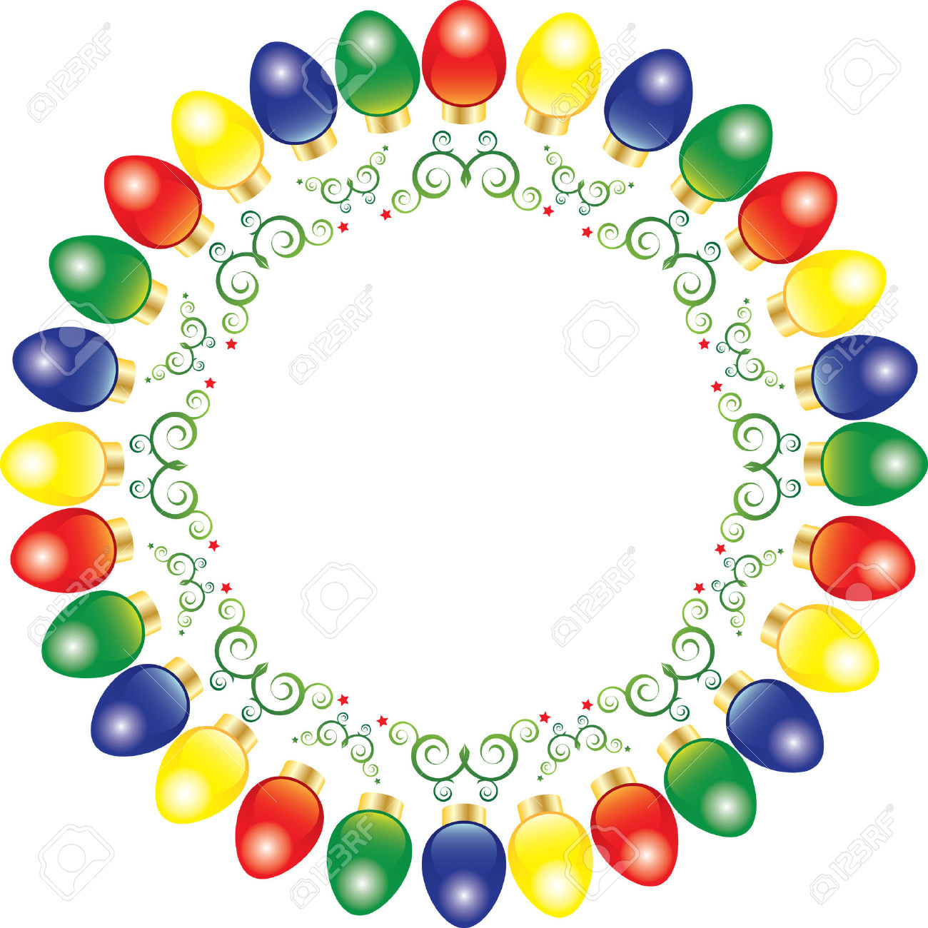 1300x1300 Christmas Lights Clipart Bright