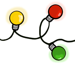 250x218 Cute Christmas Corner Light Clipart