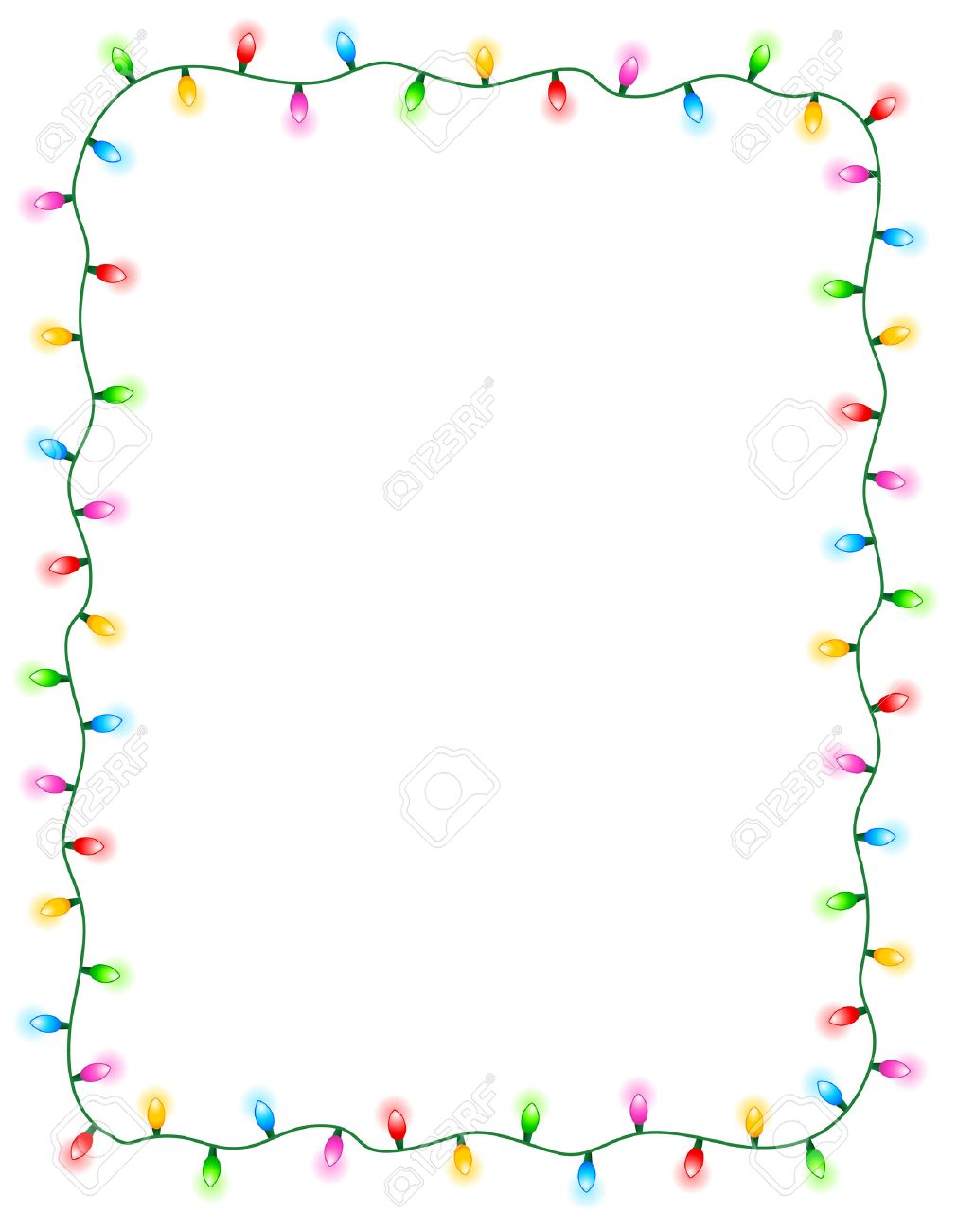 1011x1300 Christmas Lights Border Merry Christmas And Happy New Year 2018