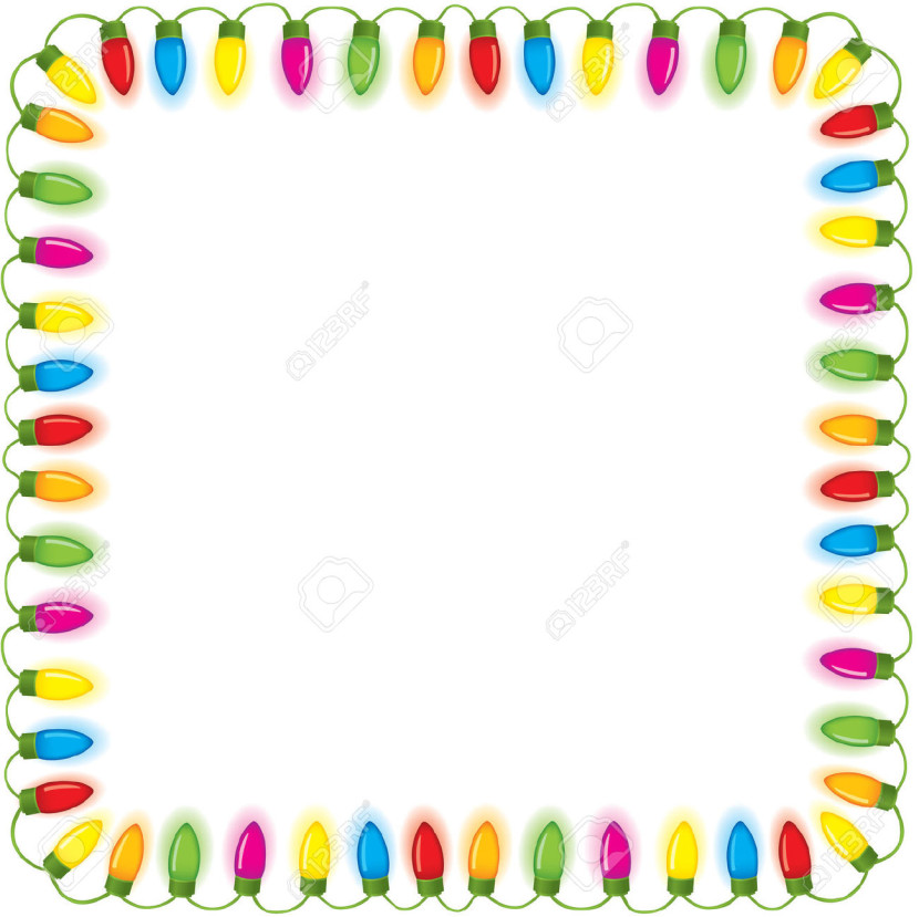 830x829 Christmas Lights Clipart Border Circle