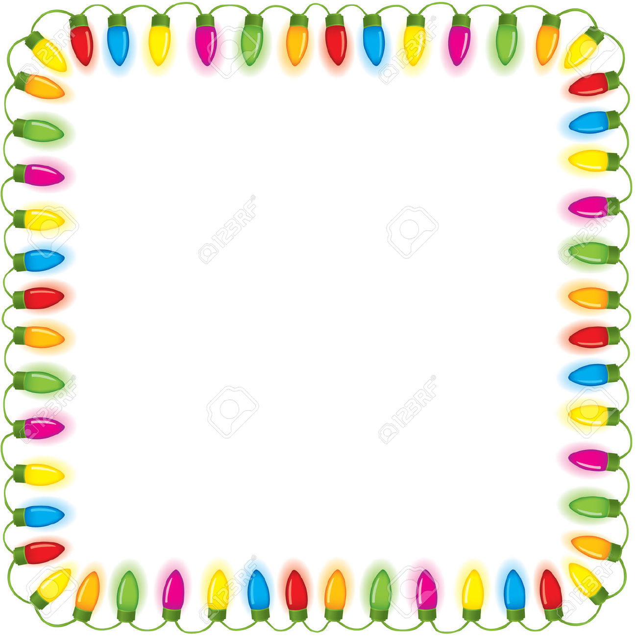 1300x1298 Christmas Lights Border Clip Art