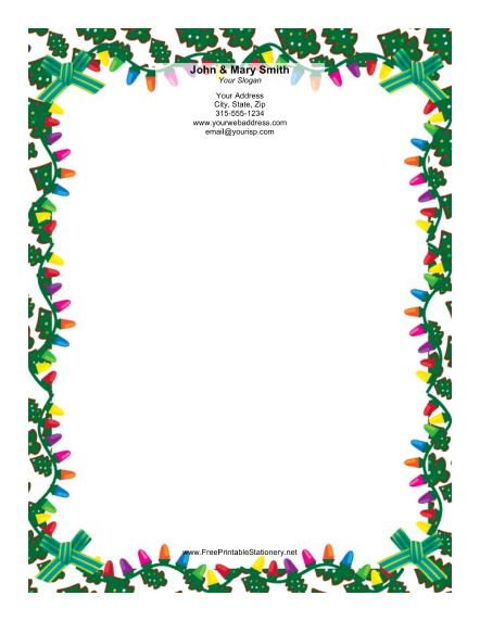 442x572 This Christmas Stationery Design Features A Border Of Colorful
